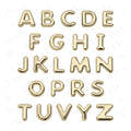 1 3/8" Bubble Initial Letter Pendant Necklace 10K Yellow Gold