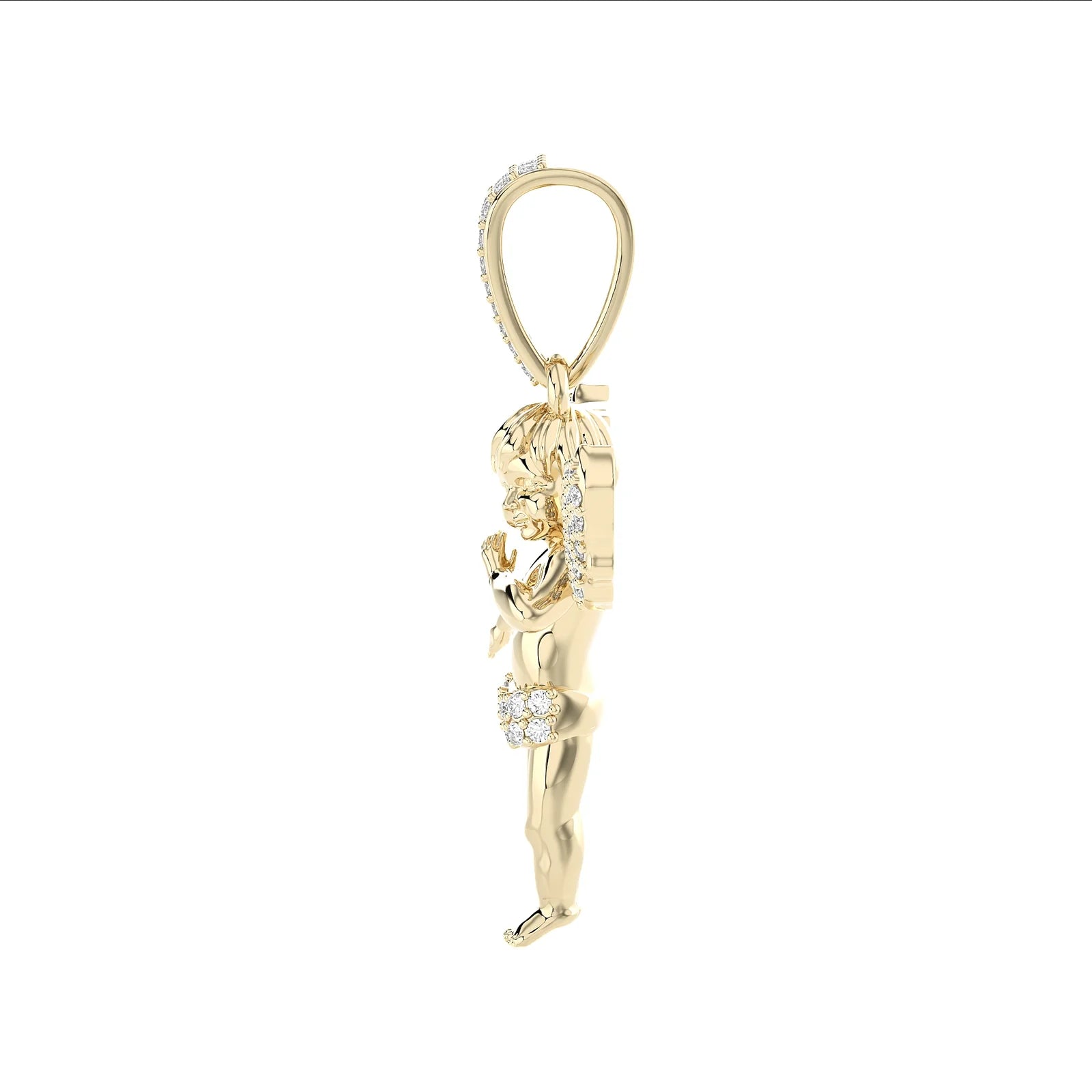 Diamond Angel Pendant 10K Yellow Gold