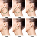 Graduated Bamboo Hoop Earrings 10K Yellow Gold