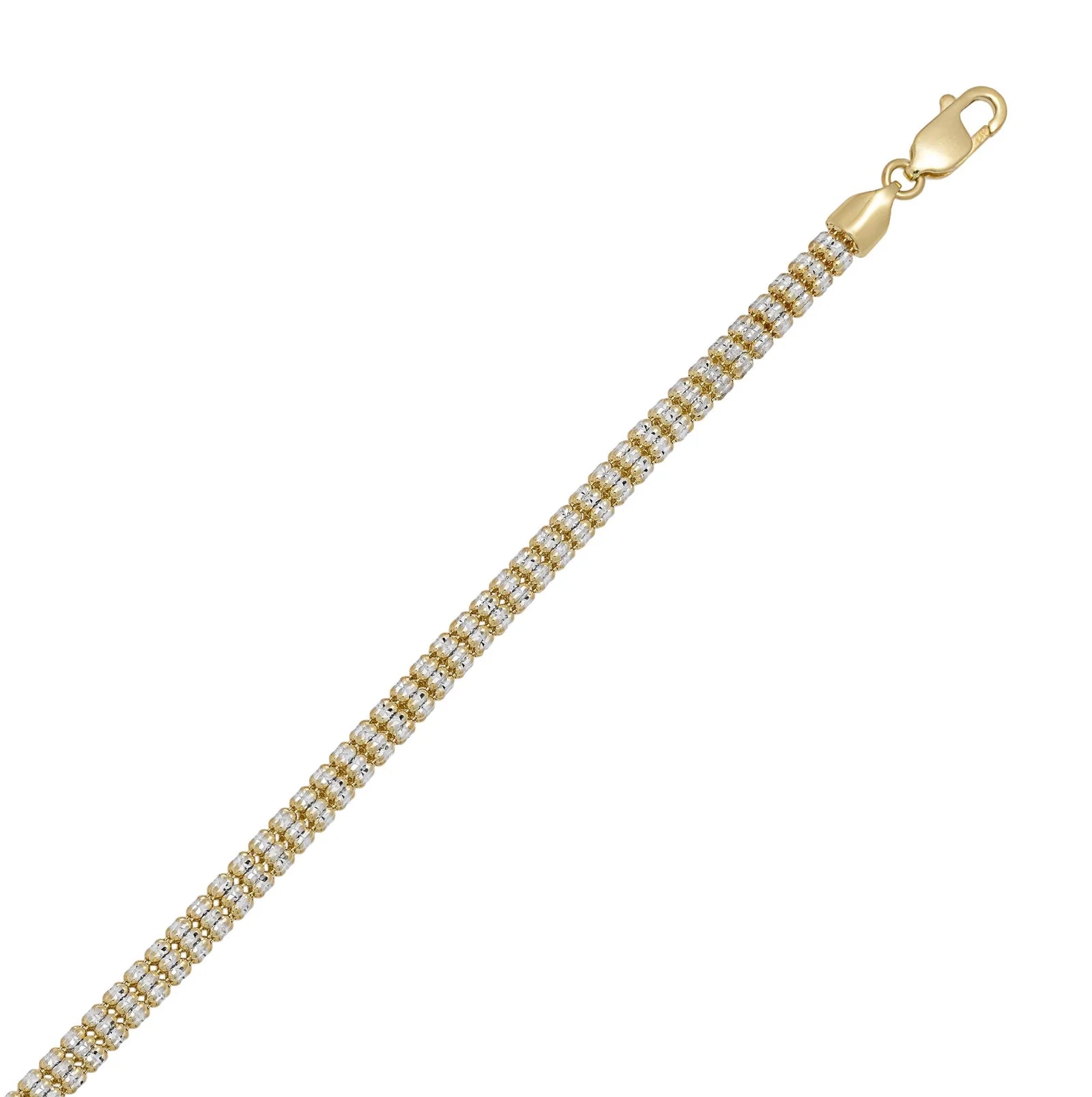 Ice Chain Bracelet 10K Yellow White Gold