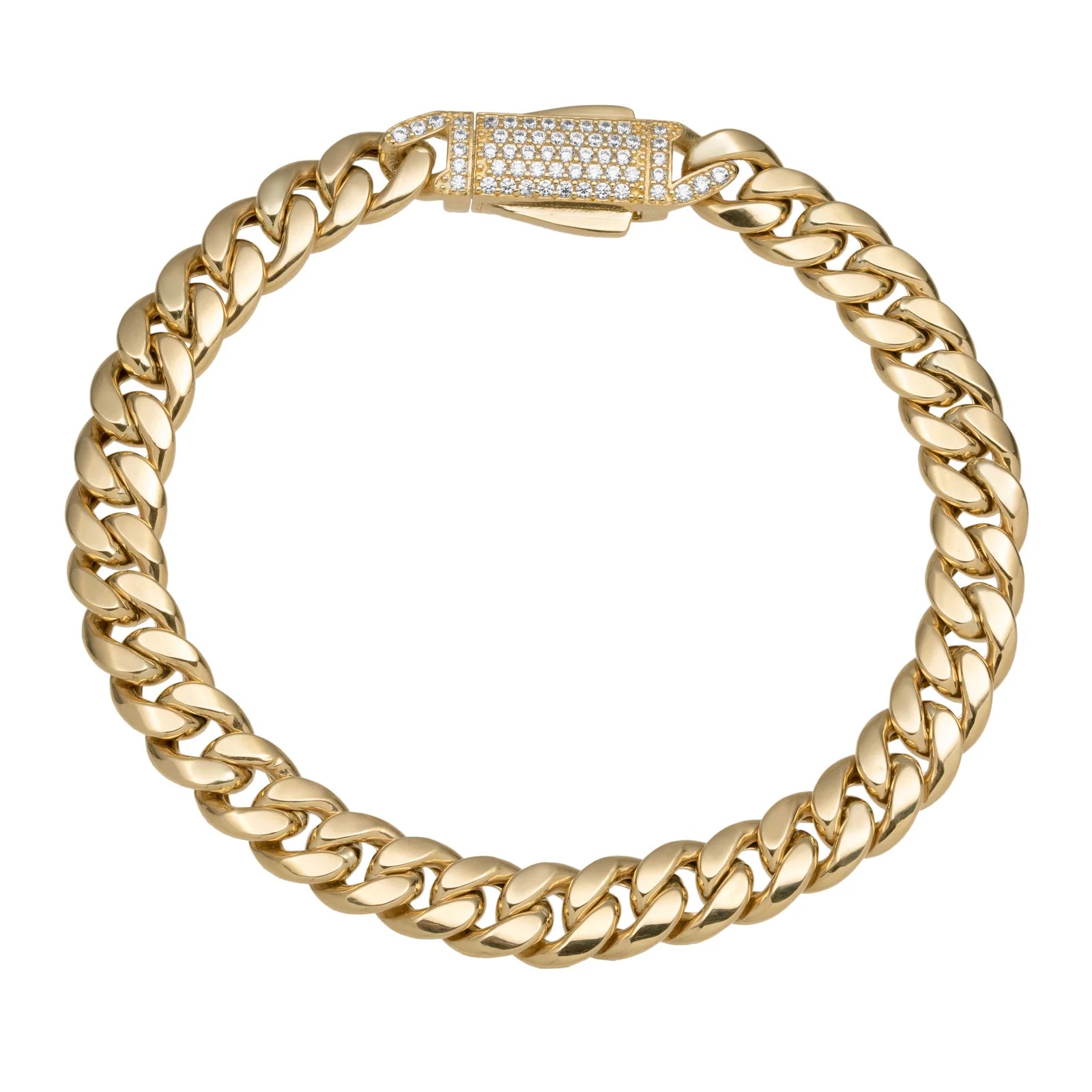 7.5mm Miami Cuban Link Bracelet 14K Yellow Gold