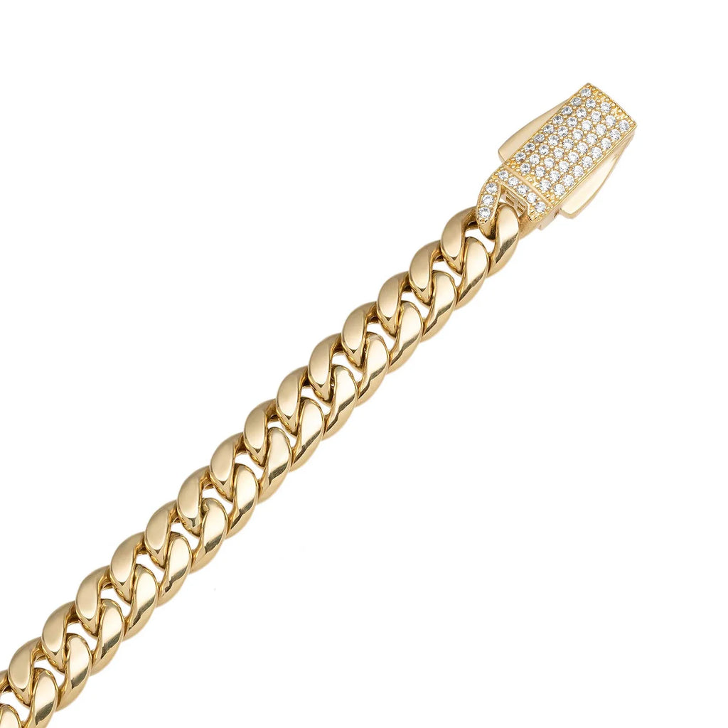 7.5mm Miami Cuban Link Bracelet 14K Yellow Gold