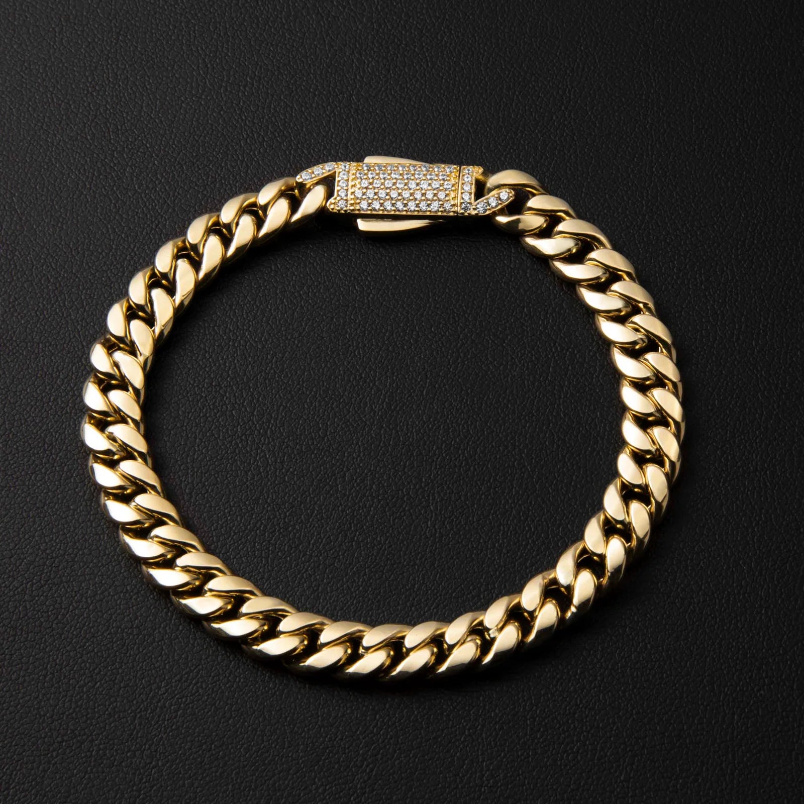 7.5mm Miami Cuban Link Bracelet 14K Yellow Gold