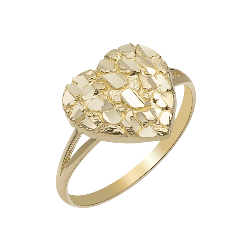 Nugget Heart Ring 10K & 14K Yellow Gold