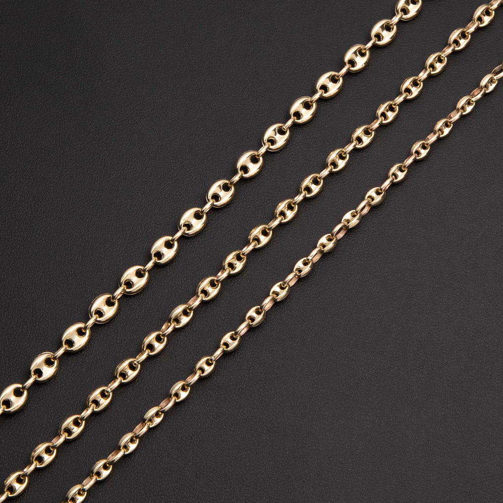 Puffed Link Chain 14K Yellow Gold - Hollow