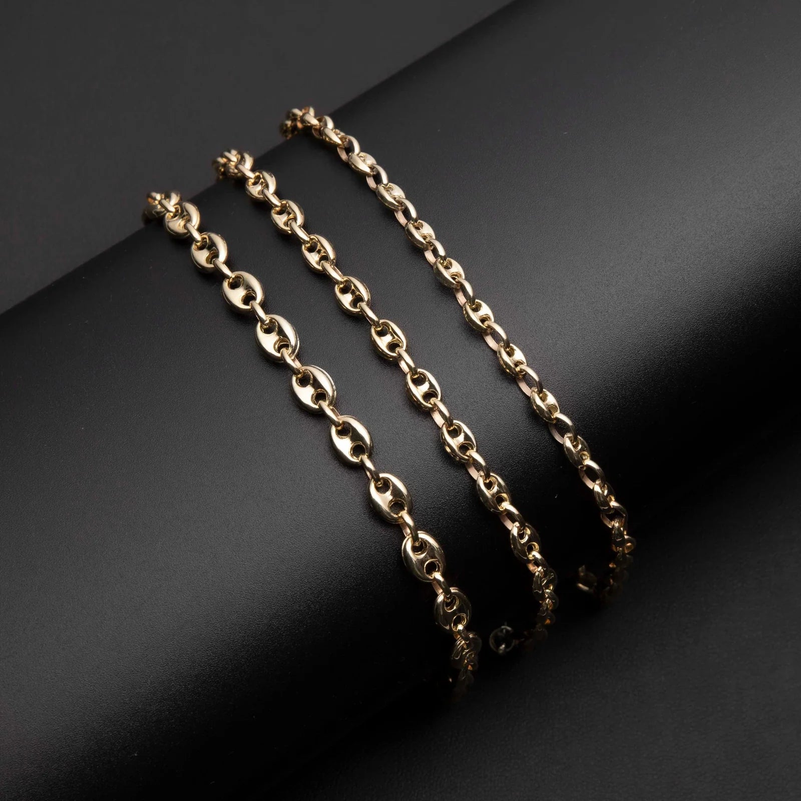 Puffed Mariner Link Bracelet 14K Yellow Gold - Hollow