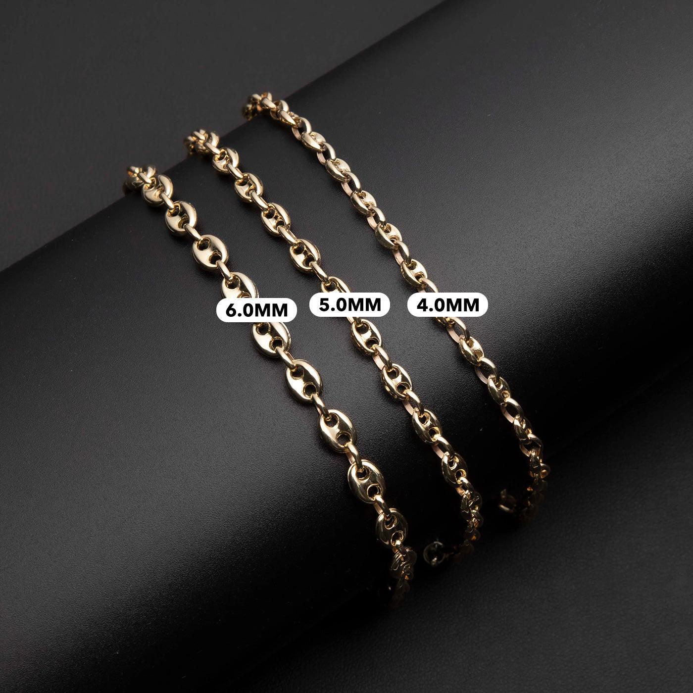 Puffed Mariner Link Bracelet 14K Yellow Gold - Hollow