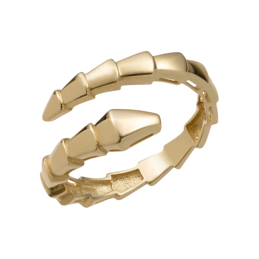 Serpent Snake Ring 14K Yellow Gold
